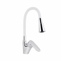 Змішувач для кухні Lidz Tani 007F3 з гнучким виливом (k40) LDTAN007F3WCR40423 Chrome/White