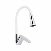 Змішувач для кухні Lidz Tani 008F3 з гнучким виливом (k40) LDTAN008F3WCR37037 Chrome/White