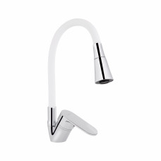 Смеситель для кухни Lidz Tani 008F3 с гибким изливом (k40) LDTAN008F3WCR37037 Chrome/White