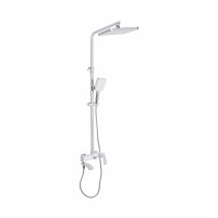 Душевая система универсальная Qtap Swan Cascada на три потребителя (с изливом) QTSWA111CRW45570 Chrome/White