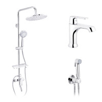 Набор 3 в 1 душевая система Kroner Armada-C064K + смеситель Armada-C010 + смеситель Bidet-C082