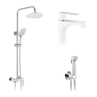 Набор 3 в 1 душевая система Kroner Armada-W063 + смеситель Armada-W010 + смеситель Bidet-C082