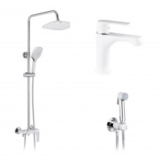 Набор 3 в 1 душевая система Kroner Armada-W063 + смеситель Armada-W010 + смеситель Bidet-C082