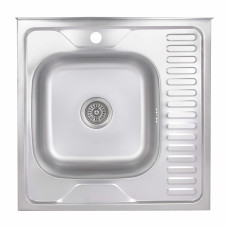 Кухонная мойка Brinex 6060-L 0,6 мм Satin (BRIN6060LSAT06)