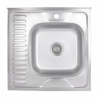 Кухонна мийка Brinex 6060-R 0,6 мм Satin (BRIN6060RSAT06)