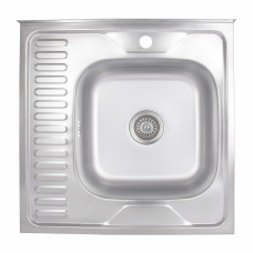 Кухонная мойка Brinex 6060-R 0,6 мм Satin (BRIN6060RSAT06)
