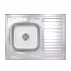Кухонная мойка Brinex 6080-L 0,6 мм Satin (BRIN6080LSAT06)