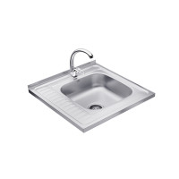 Набор кухонная мойка Kroner KRP Dekor - 6060R (0.6 мм) + смеситель для кухни Agua Leon - C032
