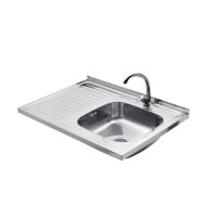 Набор кухонная мойка Kroner KRP Polierte - 6080R (0.6 мм) + смеситель для кухни Agua Leon - C032