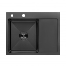 Кухонная мойка Kroner KRP Schwarze - 6350LHM PVD (3.0/1.0 мм)
