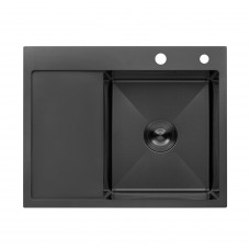 Кухонная мойка Kroner KRP Schwarze - 6350RHM PVD (3.0/1.0 мм)