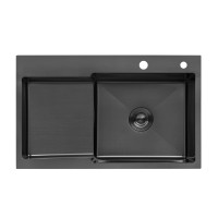 Кухонная мойка Kroner KRP Schwarze - 7848RHM PVD (3.0/1.0 мм)