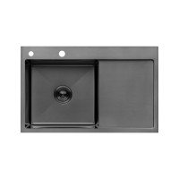 Кухонная мойка Kroner KRP Schwarze - 7849LHM PVD (3.0/1.0 мм)