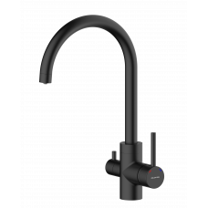 Смеситель для кухни с подключением фильтра Koller Pool Orion Double ORDB 0500F, черный матовый
