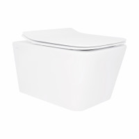 Унитаз подвесной Qtap Crow Rimless безободковый с сиденьем Soft-close QT05335170W