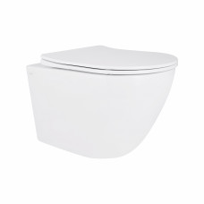 Унитаз подвесной Qtap Robin New безободковый с сиденьем Soft-close QT13332381АSW