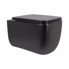 Унитаз подвесной Qtap Gemini безободковый с сиденьем Soft-close QT2533076EUQMB