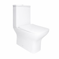 Унітаз підлоговий Qtap Aries Rimless безобідковий з сидінням Soft-close WHITE QT03228302W