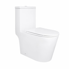 Унитаз-моноблок напольный Qtap Kolibri Ultra Quiet безободковый с сиденьем Soft-close WHITE QT10226380W