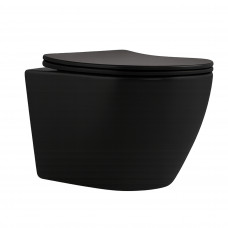 Унитаз подвесной Qtap Robin New Ultra Quiet с сиденьем с сиденьем Soft-Close MATT BLACK QT13332381АSMB