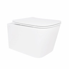 Унитаз подвесной Qtap Crow Ultra Quiet безободковый с сиденьем Soft-close QT05335170W