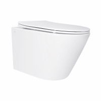 Унітаз підвісний Qtap Swan безобідковий з сідінням Soft-close QT16335180W
