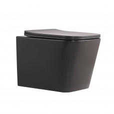 Унитаз подвесной Tern Ultra Quiet 490×365×325 мм, Anthracite, с сиденьем Slim Duroplast / Soft-close / Quick Release QT17332303ASAN Qtap