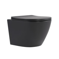 Унитаз подвесной Robin Ultra Quiet 490×365×325 мм, Anthracite, с сиденьем Slim Duroplast / Soft-close / Quick Release QT13332381АSAN Qtap