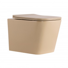 Унитаз подвесной Tern Ultra Quiet 490×365×325 мм, Beige, с сиденьем Slim Duroplast / Soft-close / Quick Release QT17332303ASSB Qtap