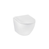 Унітаз підвісний безобідковий Kroner Harz WHI493736 RIMLESS з сидінням Slim Duroplast / Soft-close / Quick relase (KH493736WHIR)