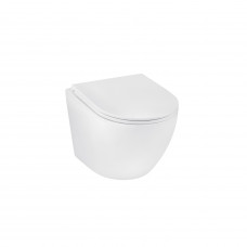 Унітаз підвісний безобідковий Kroner Harz WHI493736 RIMLESS з сидінням Slim Duroplast / Soft-close / Quick relase (KH493736WHIR)
