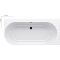Ванна Ванна FREEDOM Corner R 1700x800 білосніжна/чорна сифон Click-Clack