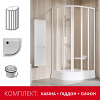 Душова кабіна Ravak Supernova SKKP6-90 (піддон VERONA 90 ST + сифон Basic 90) біла Grape