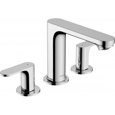 Змішувач для умивальника Hansgrohe Rebris S 110 для умивальника на 3 отвори з донним клапаном pop-up, хром (72530000)