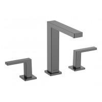 Смеситель для умывальника Hansgrohe Tecturis E EcoSmart+ push open для умывальника на 3 отверстия, черный хром (73030340)