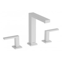 Смеситель для умывальника Hansgrohe Tecturis E EcoSmart+ push open для умывальника на 3 отверстия, белый (73030700)