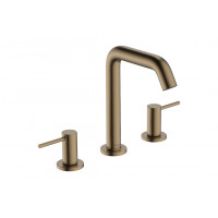 Змішувач для умивальника Hansgrohe Tecturis S 150 Ecosmart+ push open для умивальника на 3 отвори, бронзовий (73330140)