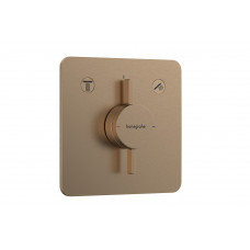Смеситель для душа Hansgrohe скрытого монтажа DuoTurn Q на 2 функции, бронзовый (75414140)