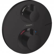 Змішувач для душу Hansgrohe Термостат прихованого монтажу Ecostat S, запірно-перемикаючий вентиль, 2-ох режимний, чорний (15758670)