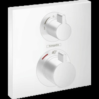 Смеситель для душа Hansgrohe Термостат скрытого монтажа Ecostat Square, запорно-переключающий клапан, 2-режимный, белый (15714700)