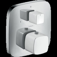 Змішувач для душу Hansgrohe Термостат PuraVida прихованого монтажу на 2 споживача, хром/білий (15771400)