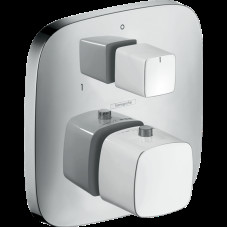 Змішувач для душу Hansgrohe Термостат PuraVida прихованого монтажу на 2 споживача, хром/білий (15771400)