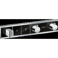 Смеситель для душа Hansgrohe Термостат скрытого монтажа RainSelect на 2 клавиши, Black/Chrome, хром/черный (15355600)