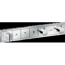 Смеситель для душа Hansgrohe Термостат скрытого монтажа RainSelect на 3 клавиши, стекло, хром (15356000)