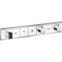 Змішувач для душу Hansgrohe Термостат прихованого монтажу RainSelect на 3 клавіші, скло, хром/білий (15356400)