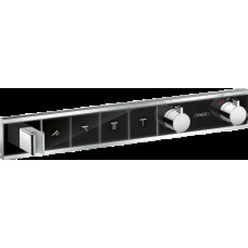 Смеситель для душа Hansgrohe Термостат скрытого монтажа RainSelect на 4 клавиши, Chrome/Black, хром/черный (15357600)