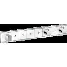 Смеситель для душа Hansgrohe Термостат скрытого монтажа RainSelect на 4 клавиши, хром/белый (15357400)