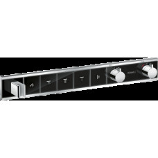 Смеситель для душа Hansgrohe Термостат скрытого монтажа RainSelect на 5 клавиш Black/Chrome, хром/черный (15358600)