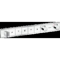 Смеситель для душа Hansgrohe Термостат скрытого монтажа RainSelect на 5 клавиш, хром/белый (15358400)