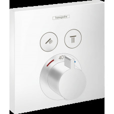 Змішувач для душу Hansgrohe Термостат прихованого монтажу ShowerSelect на 2 клавіші, білий (15763700)